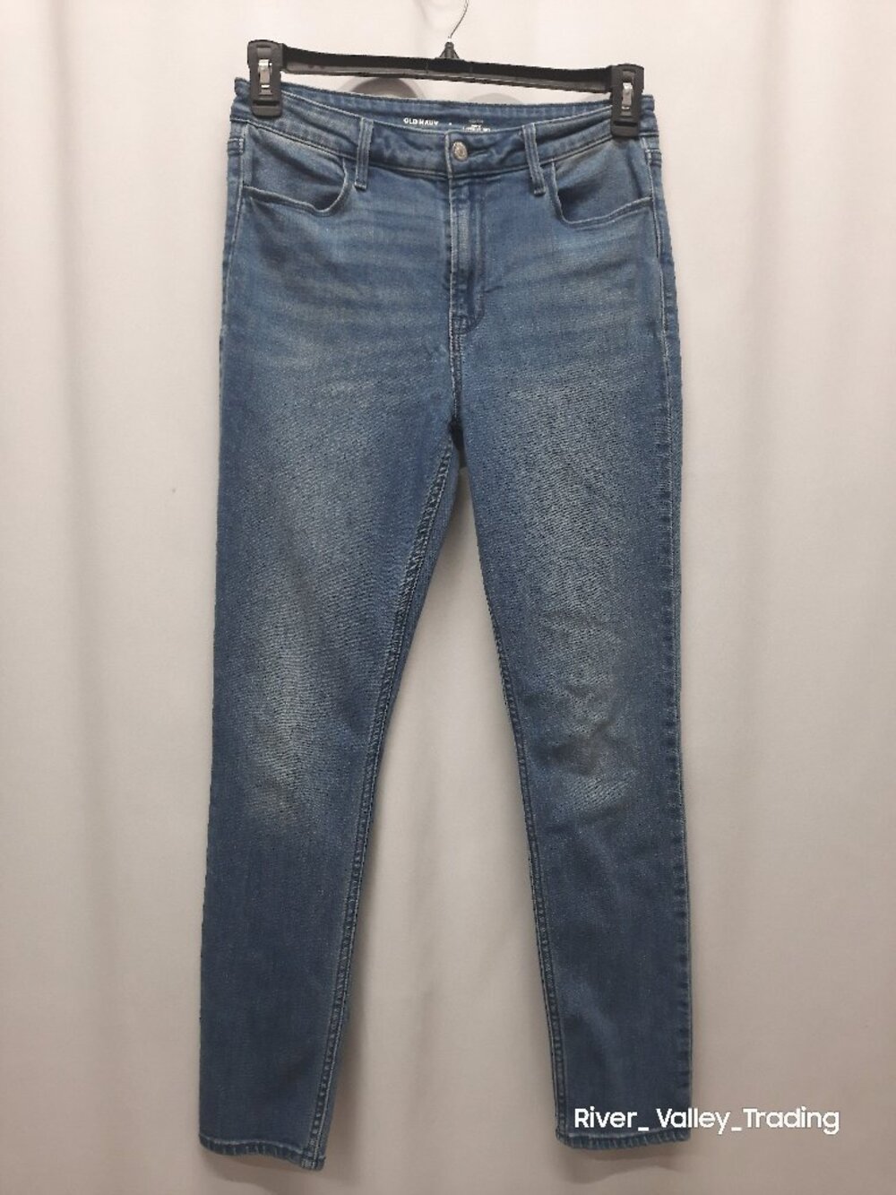 Old Navy Womens Size 8 Wow Super Skinny Jeans High Rise Blue Denim Stretch Slim